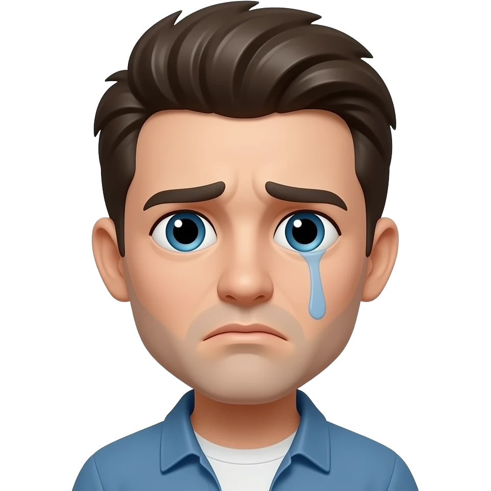 Emoji with gigantic forehead with face like😔 emoji