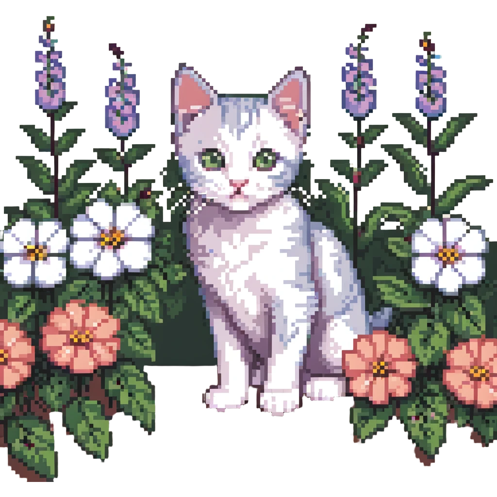 Kitten and flowers emoji