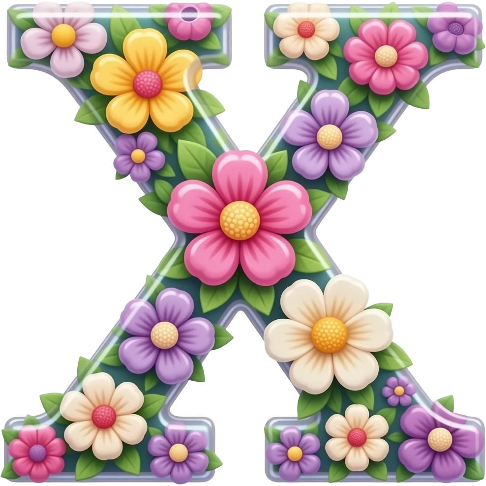 shiny floral all letters in alphabet emoji