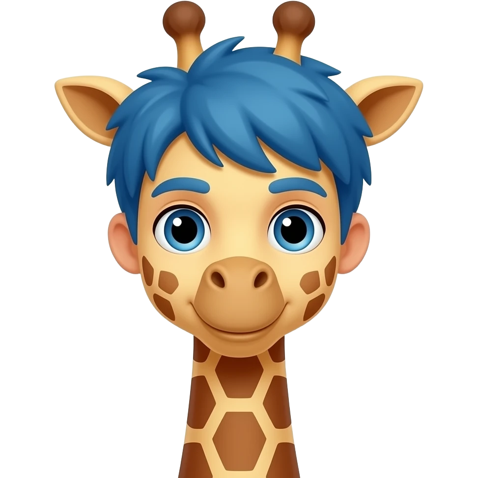 boy giraffee with blue hair emoji
