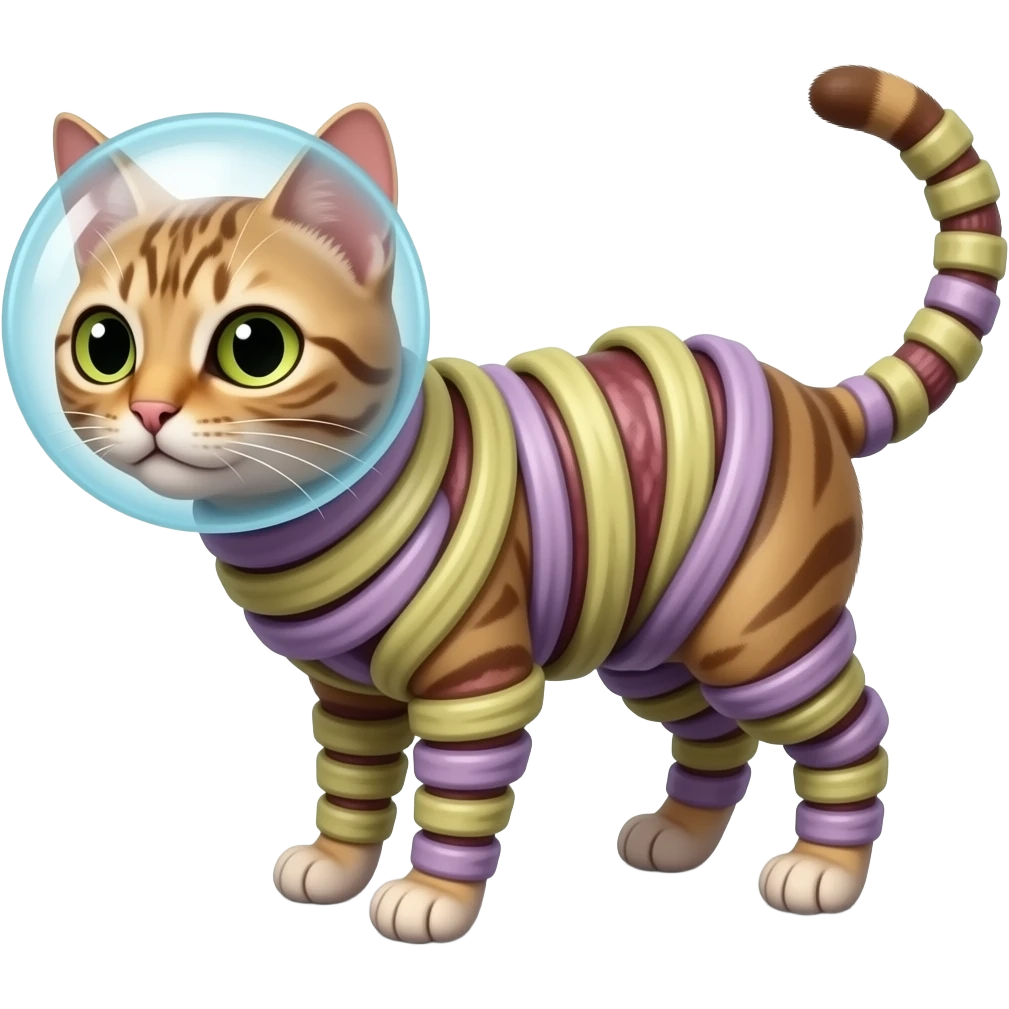 Bubblegum mummified cat emoji
