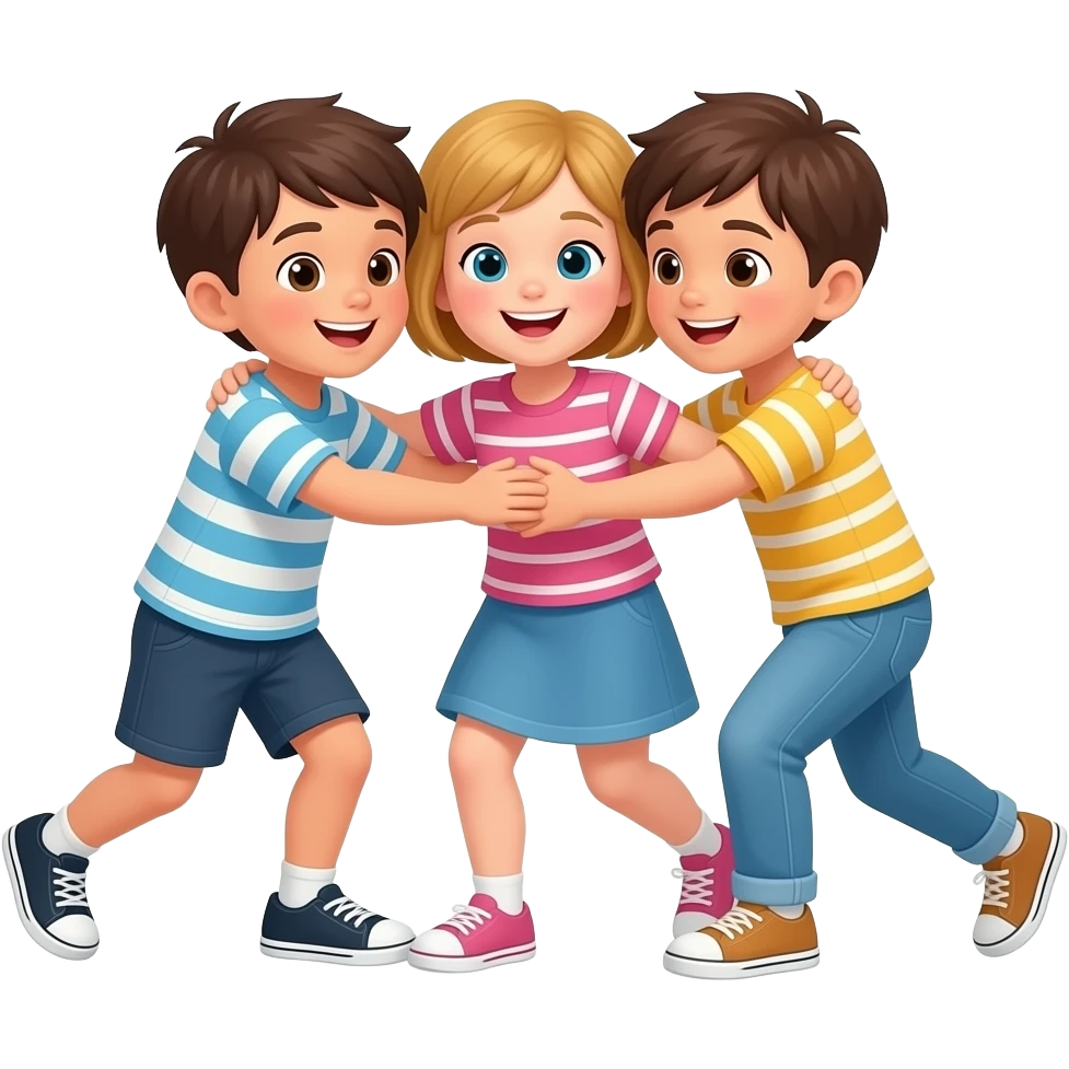 children pushing each other emoji