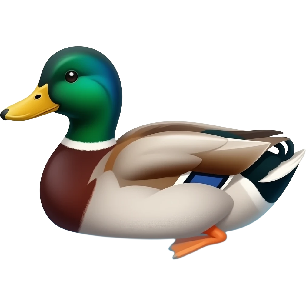 Cartoon mallard swimming emoji