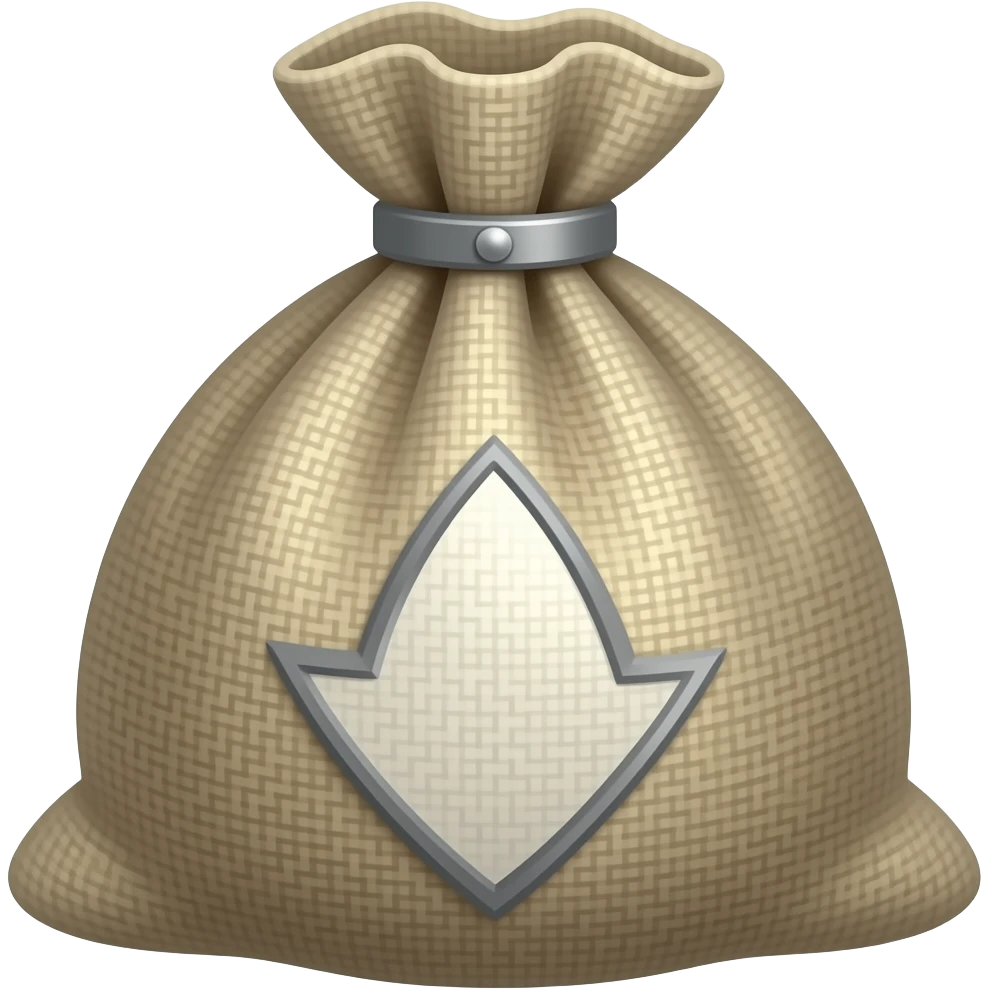Platinum coloured sack in a Viking style emoji