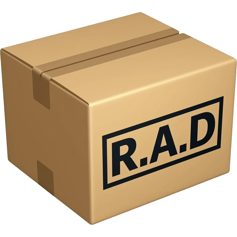 plain box with R.A.D on the side emoji