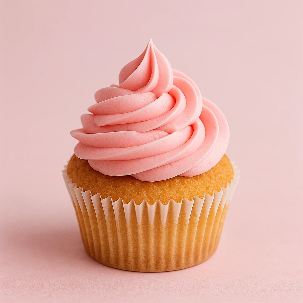 Cupcake with pink icing emoji