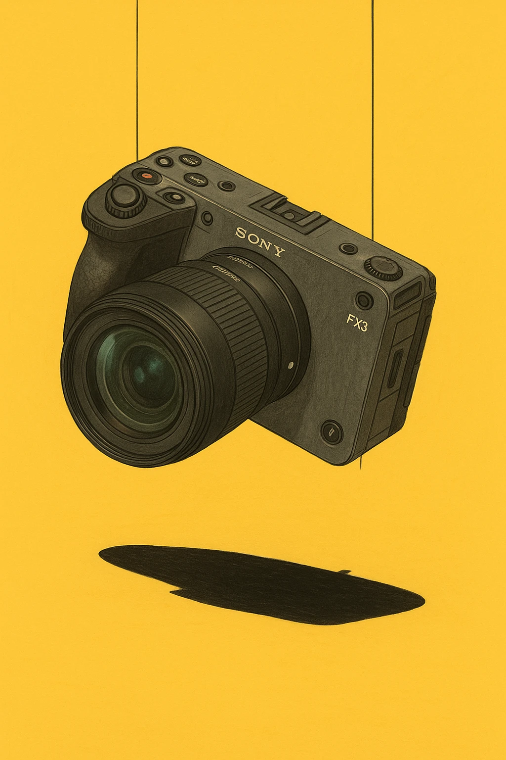xuddi mana shu sariq mashina o'rniga sony fx3 kamerasini qo'yib o'zgartirib ber emoji