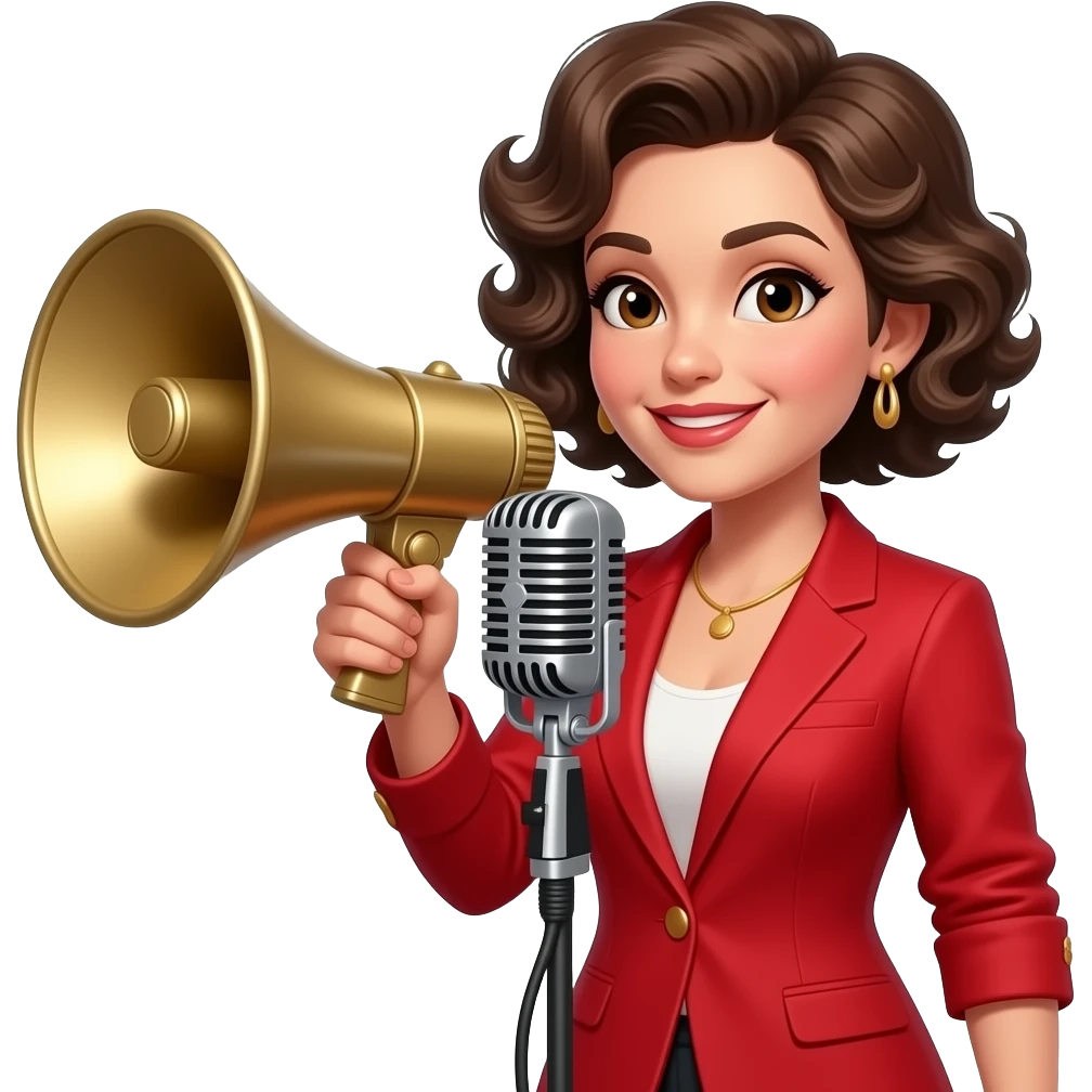 radio woman with megaphone emoji