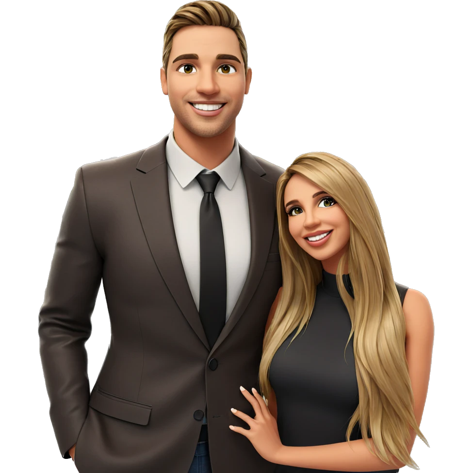 smiling couple in cityscape emoji