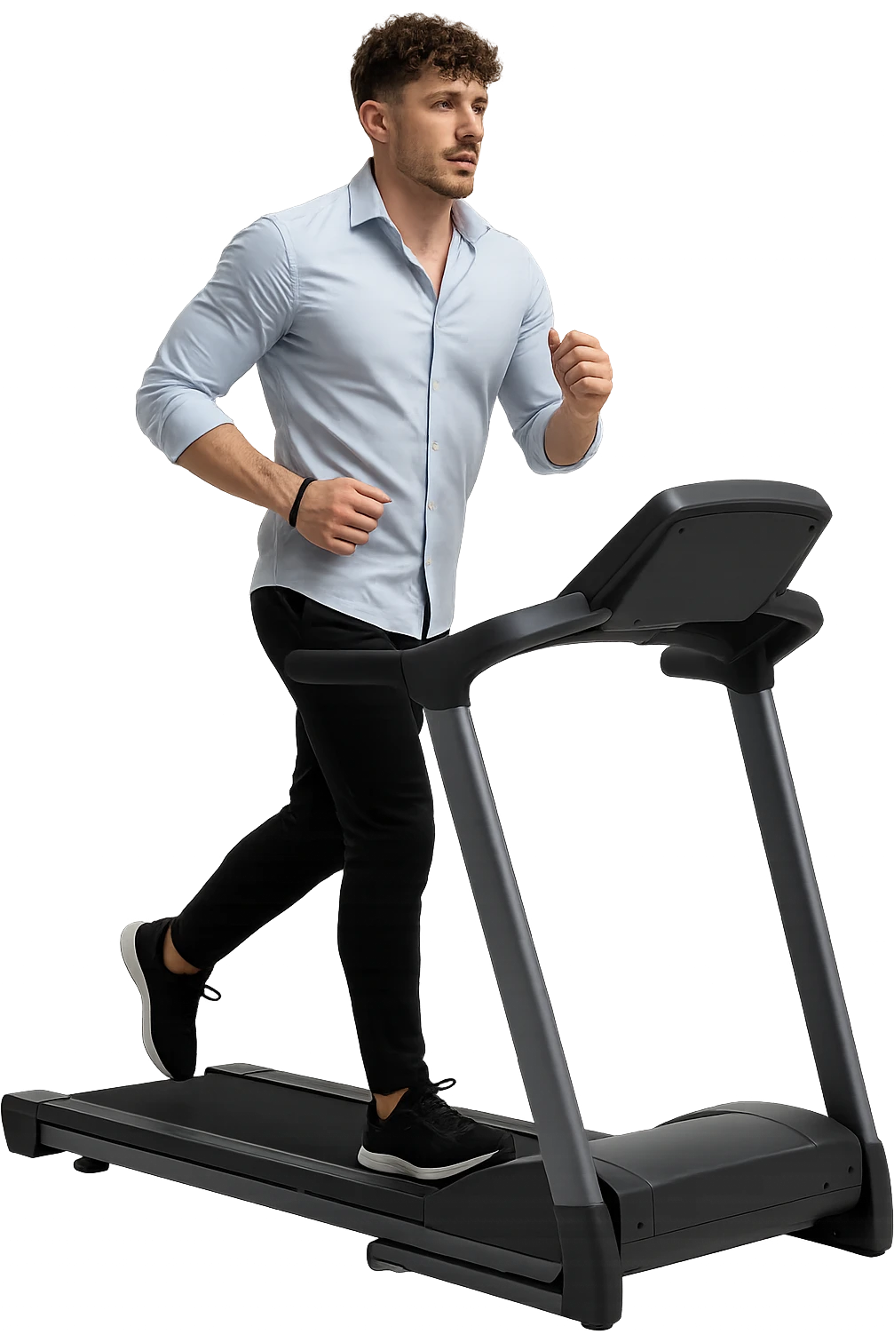 Uomo che sta facendo cardio correndo sul tapis roulant emoji