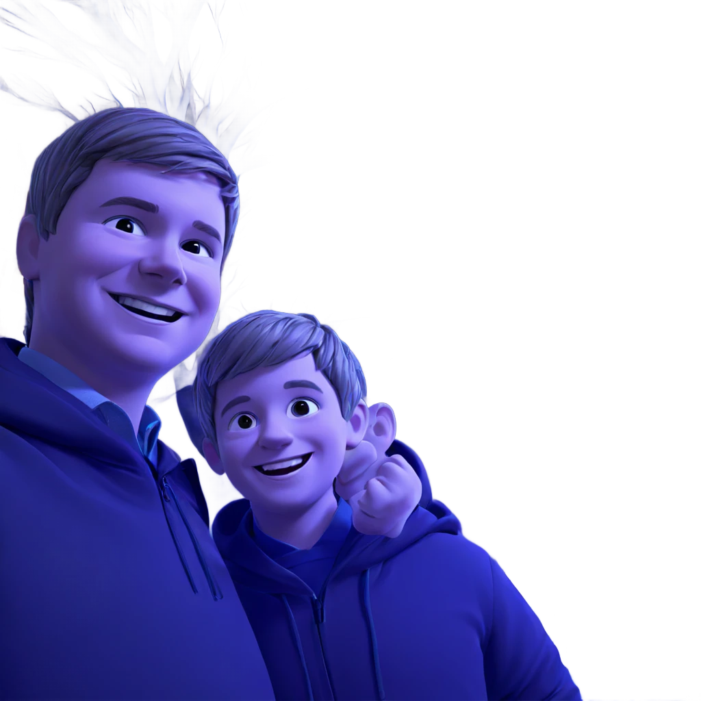 boys smiling by bare tree emoji