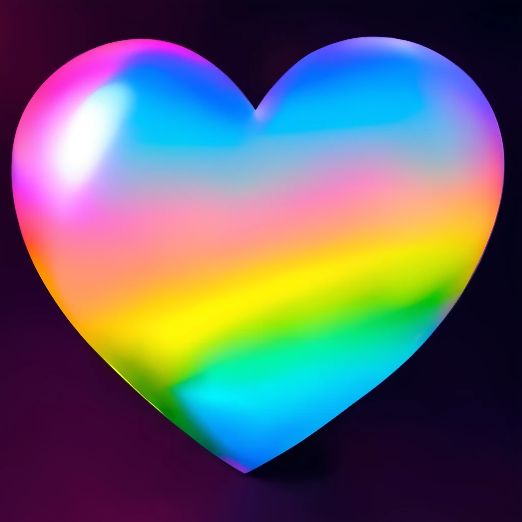 heart with a holographic rainbow emoji