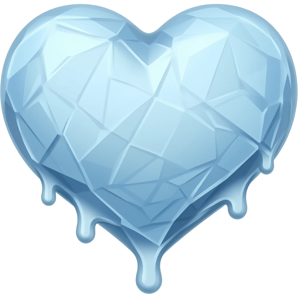 Coração congelado escorrendo emoji