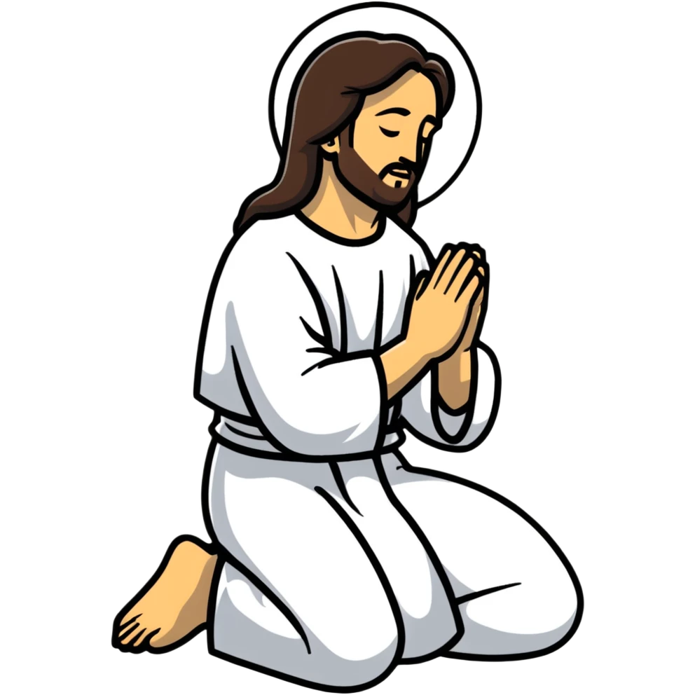 jesus kneeling praying emoji