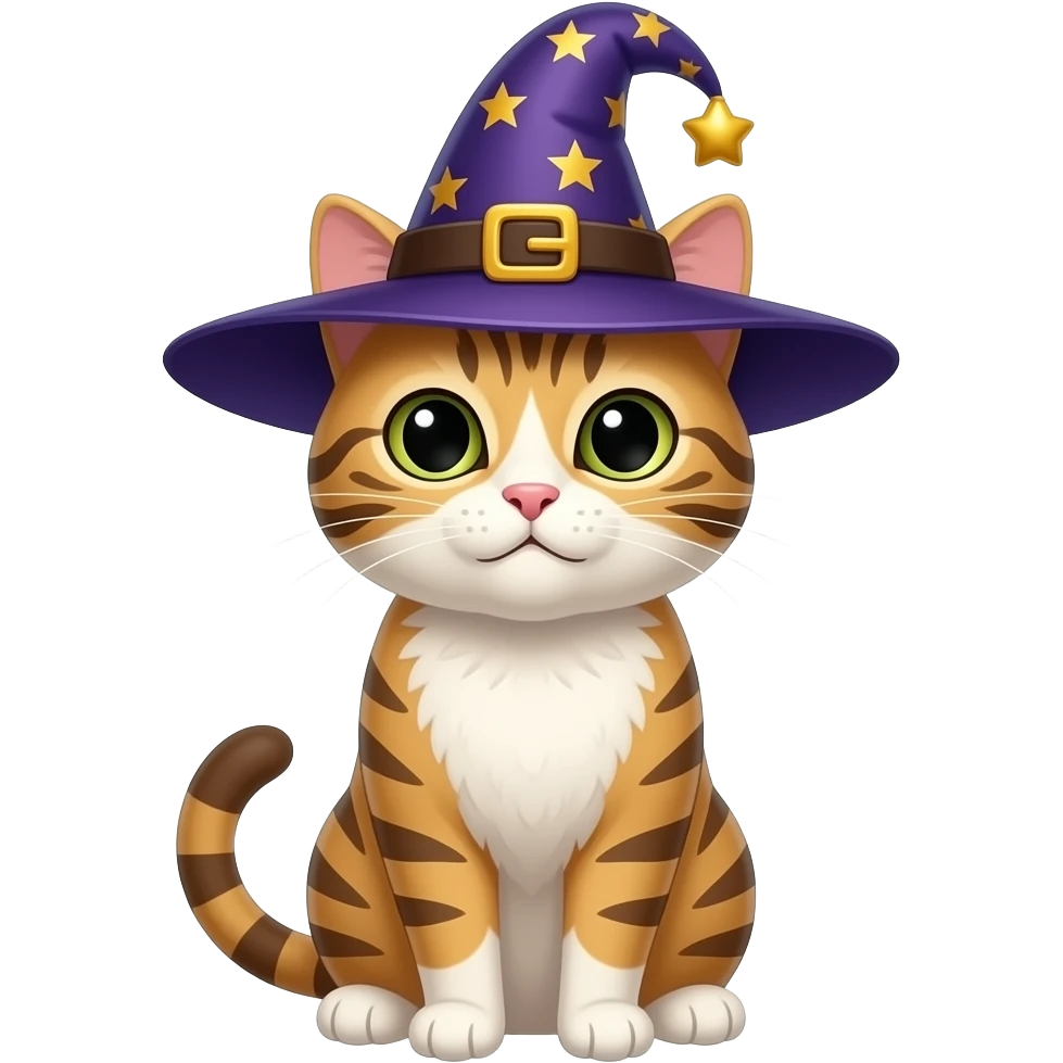 Un gato con un sombrero de mago emoji