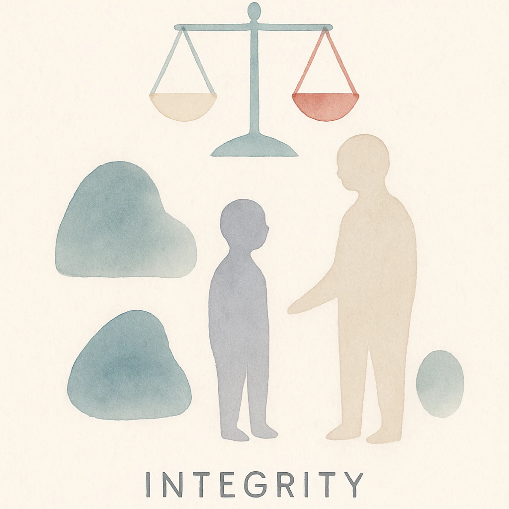 integrity as a visual concept, watercolor art style emoji