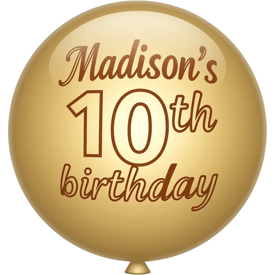BIRTHDAY BALLOON MADISON'S 10TH BIRTHDAY PRINTED ON BALLOON emoji