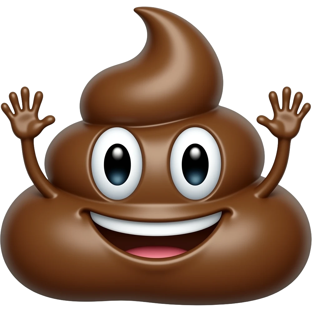 Un gros caca qui balance ses bras de haut en bas emoji