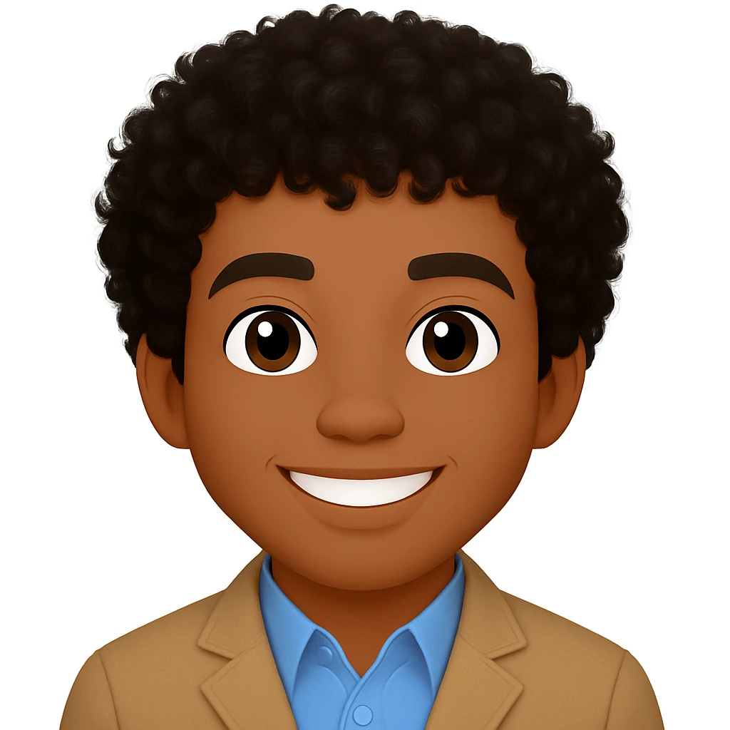 turn the second man in emoji style of the 1st image, match the facial features and match dressing style emoji