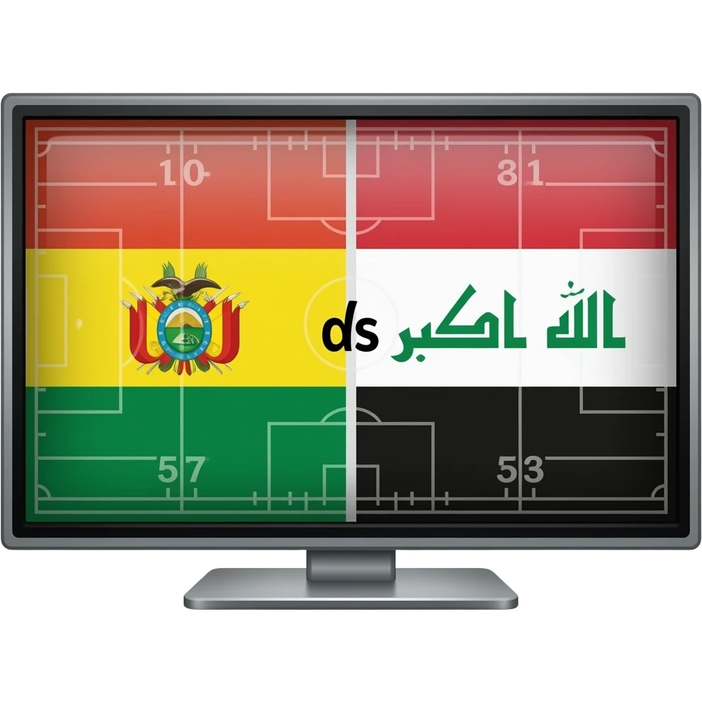 Me lo genera un televisor grande transmitiendo partido de futbol Bolivia vs irak emoji