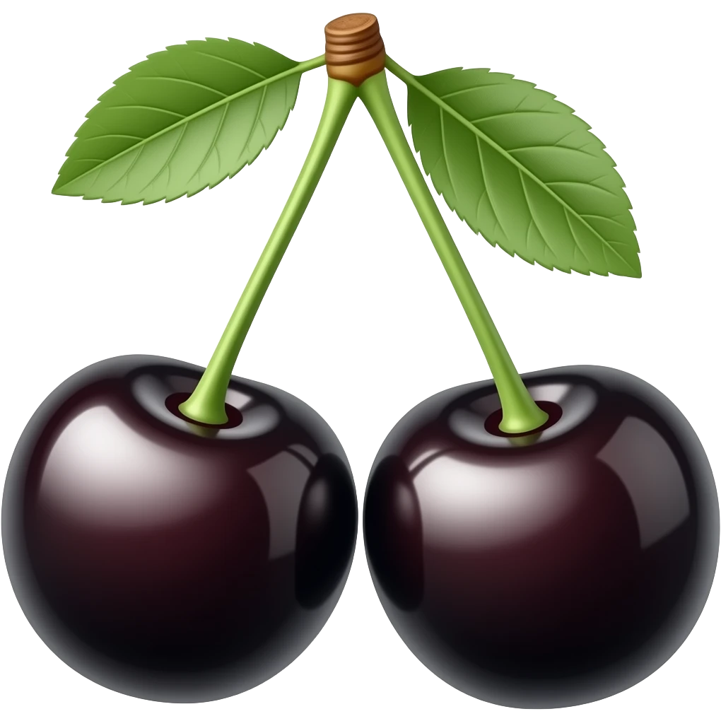 two black cherries illustration vintage emoji