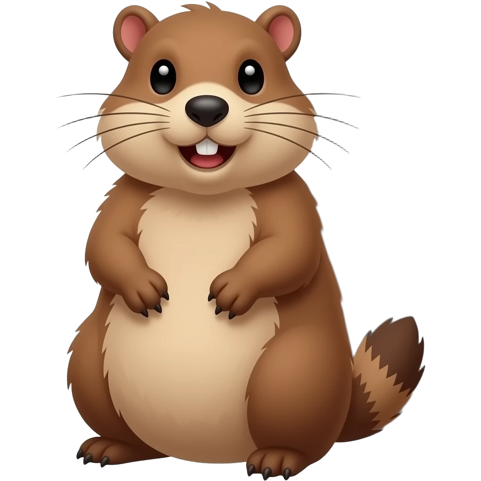 A groundhog seeing his shadow emoji