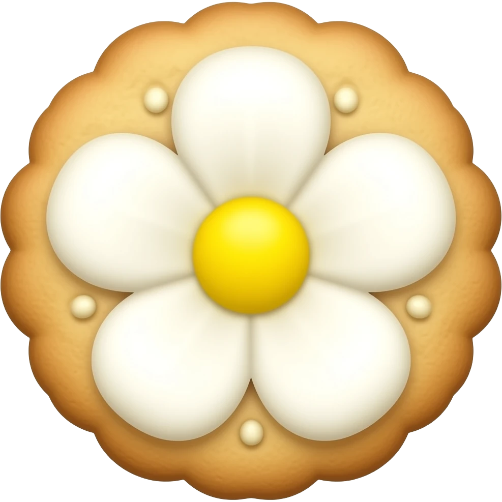 a cookie with a vanilla aura with flower emoji