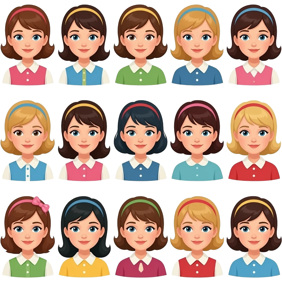 muchas chicas año 1960 emoji