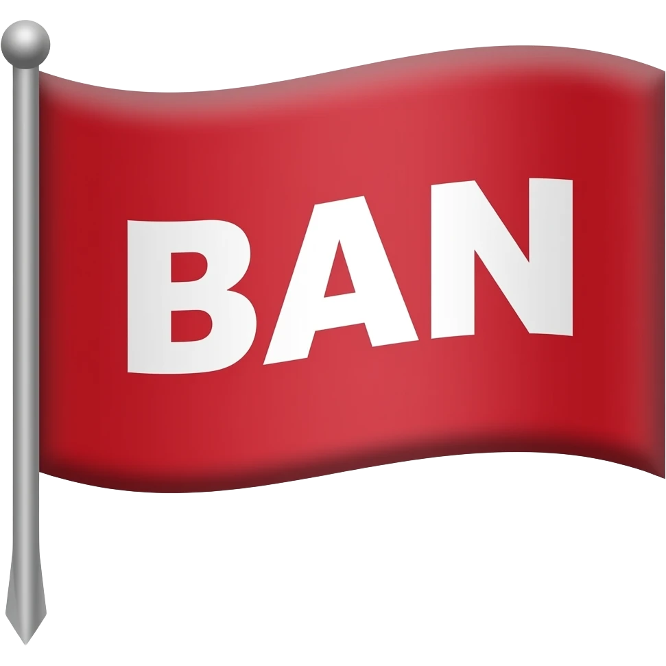 A red flag ban emoji