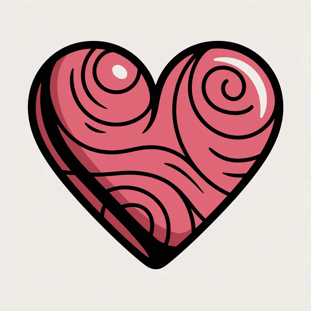 heart with a wood texture emoji