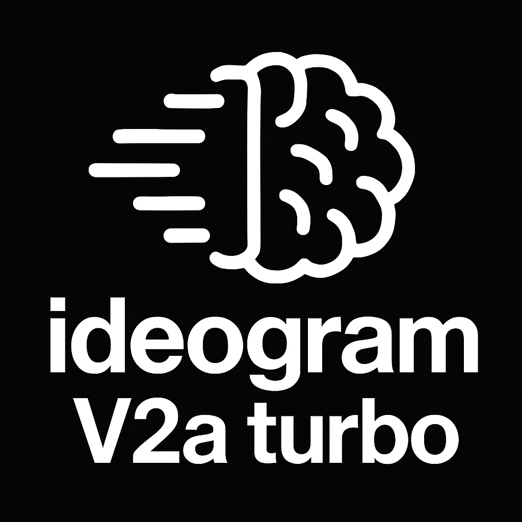 recreate this logo with text of "ideogram V2a turbo", MAKE IT FIT IN SQAURE  emoji