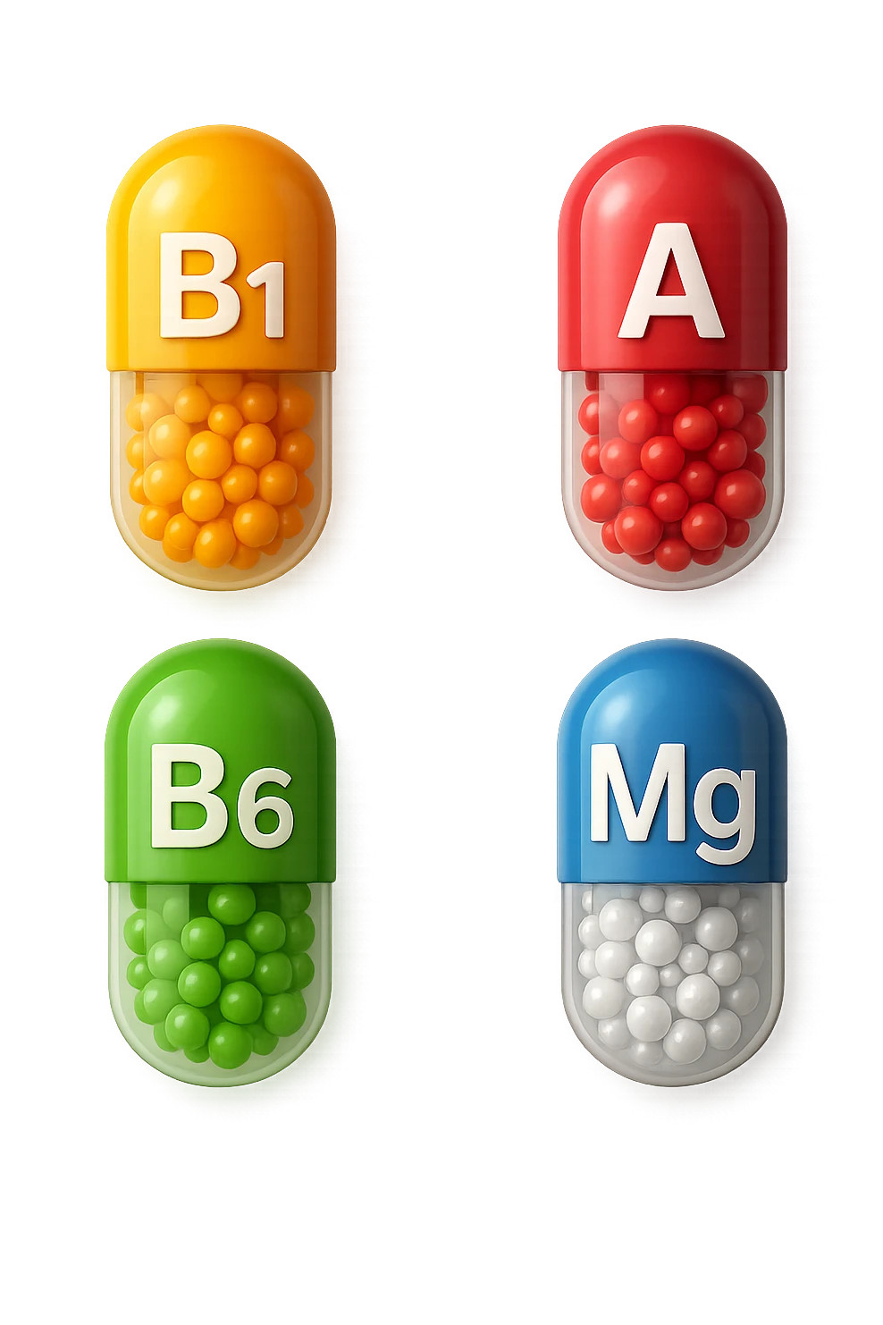 emoji stile iphone in 3d di vitamine del gruppo B, vitamina A, zinco, magnesio, iperrealistico 4k emoji