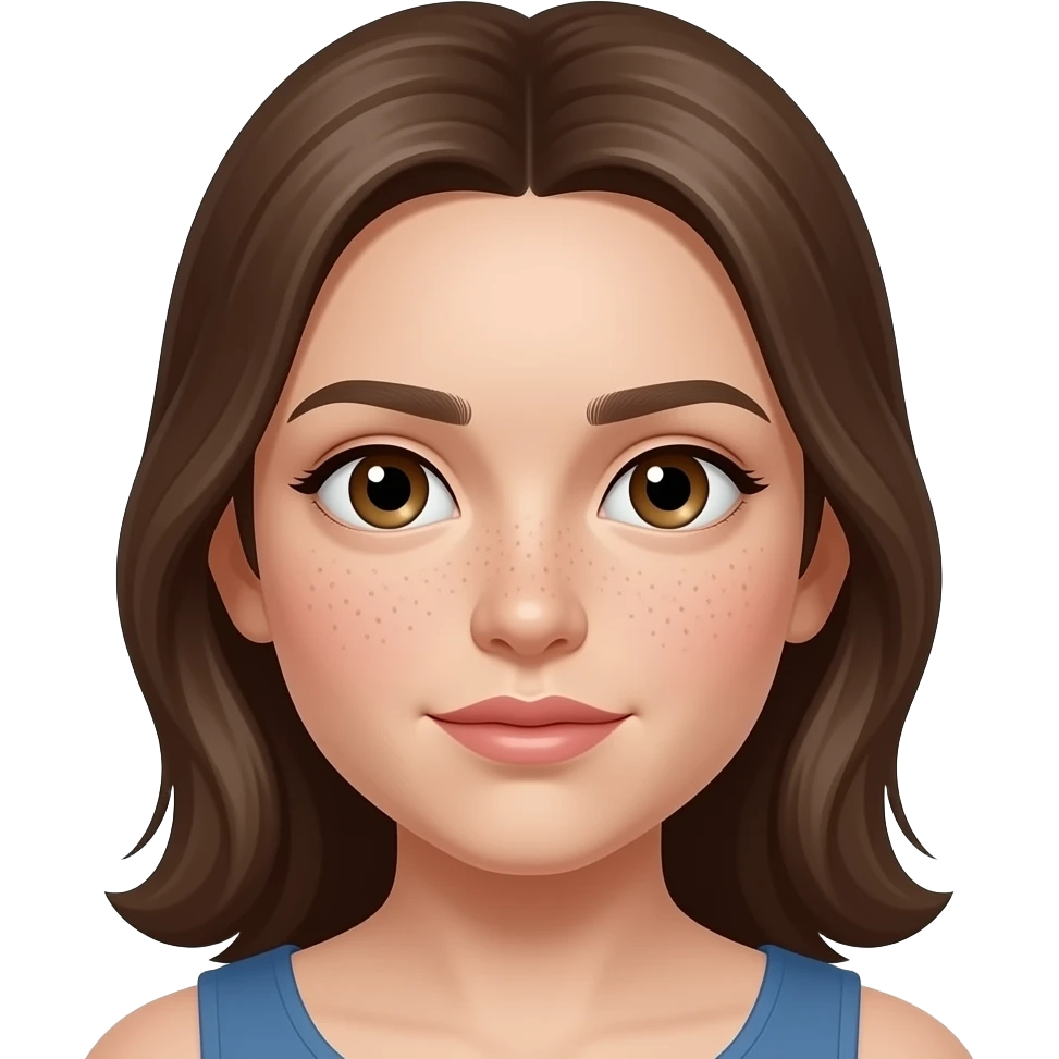 teenager girl face with very visible clogged pores emoji