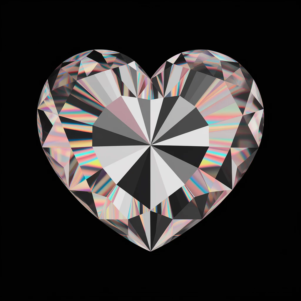 heart with a rainbow crystal effect emoji