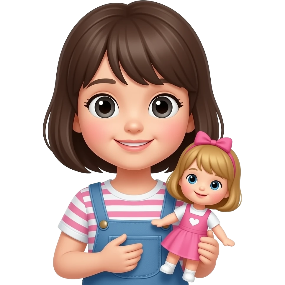 Make it more like an emoji and the person that is holding the doll is a girl emoji