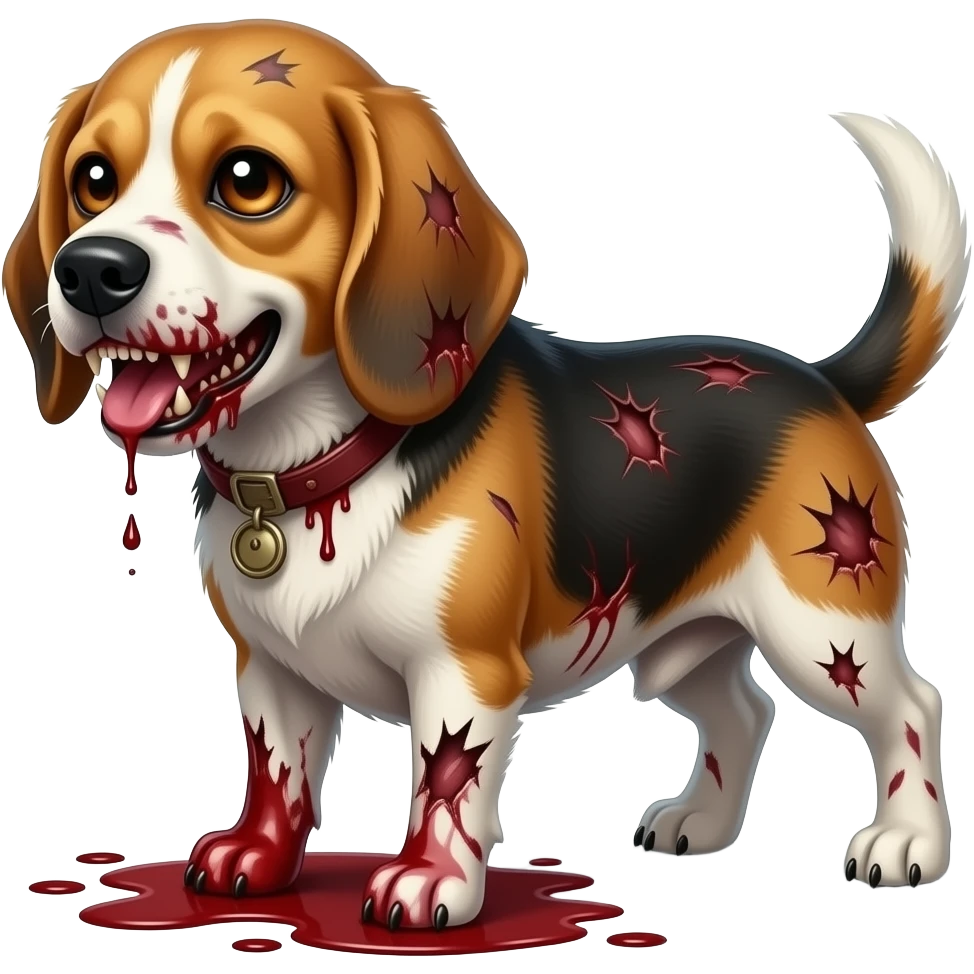Beagle turned zombie emoji