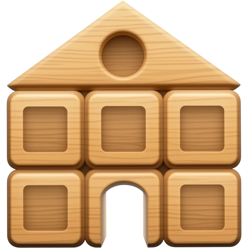 Wooden building blocks emoji