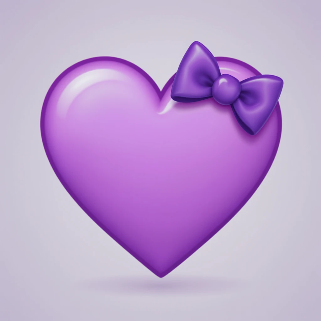 purple heart emoji with a bow emoji
