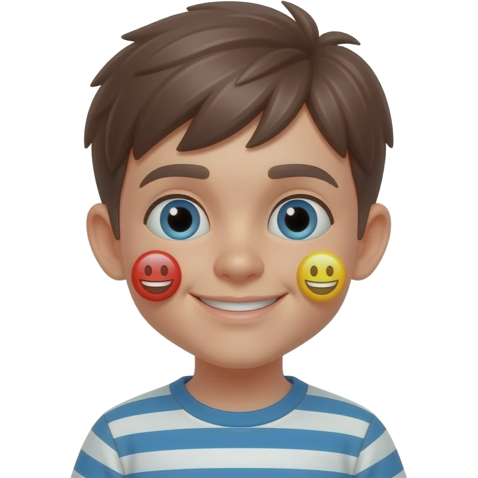 Erkek Kızı ısırma emojisi yanaklarından sarı emoji olarak emoji