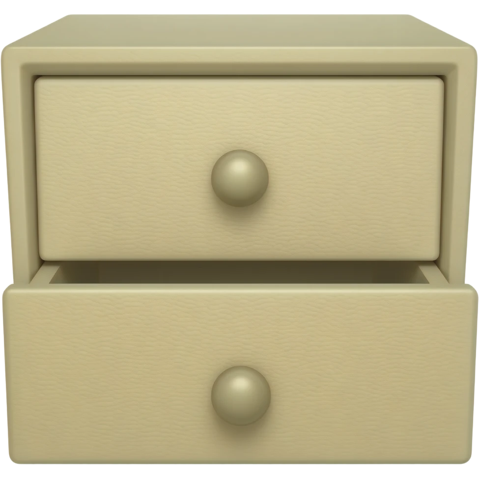 1 leather drawer with light cream emoji