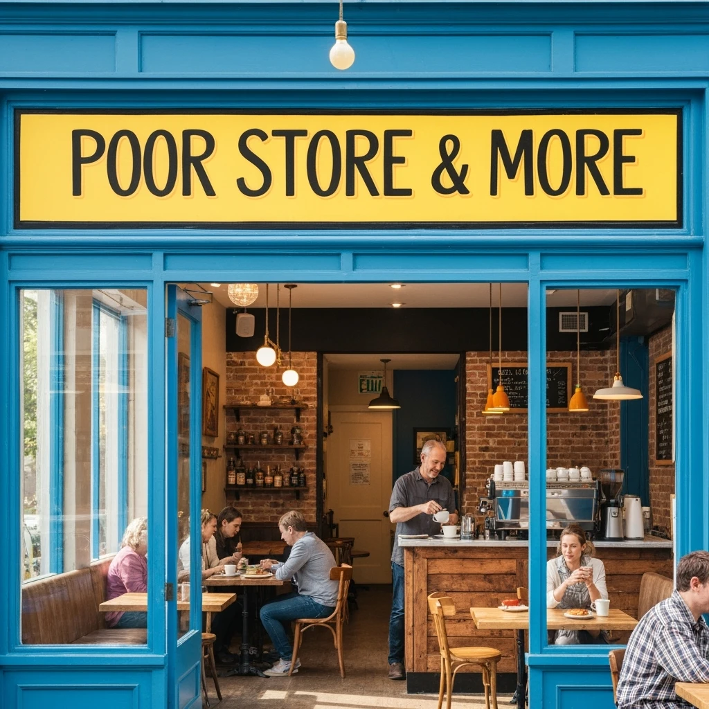 Cafe named poor store & More emoji