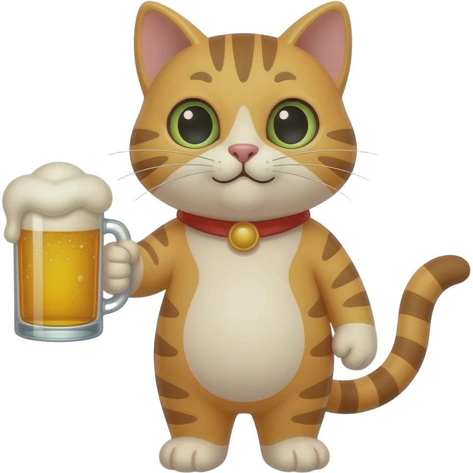cat holding a beer emoji