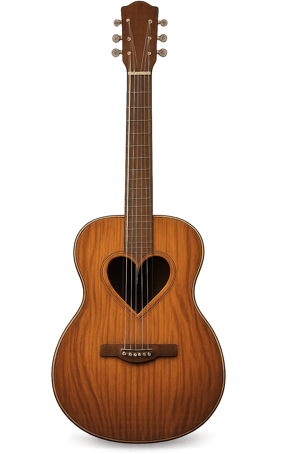 romantic guitar with heart-shaped sound hole emoji