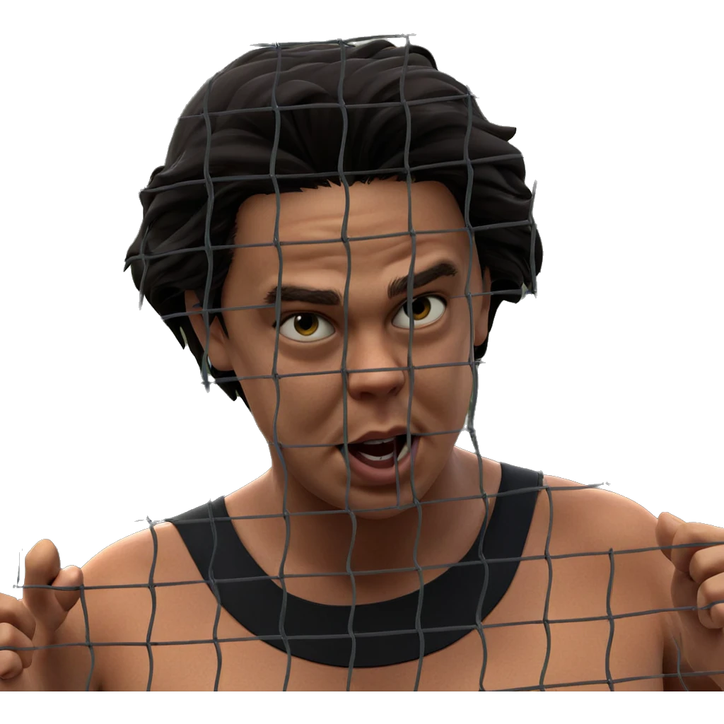 girl in swimsuit by fence emoji