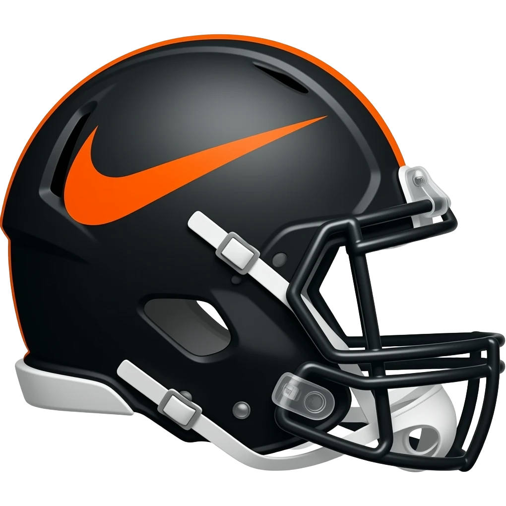 Nike mini black football helmet orange logo emoji