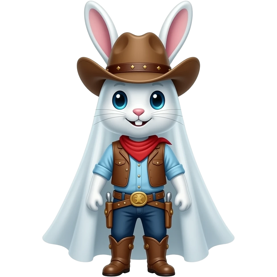 Ghost rabbit/ bunny cowboy emoji