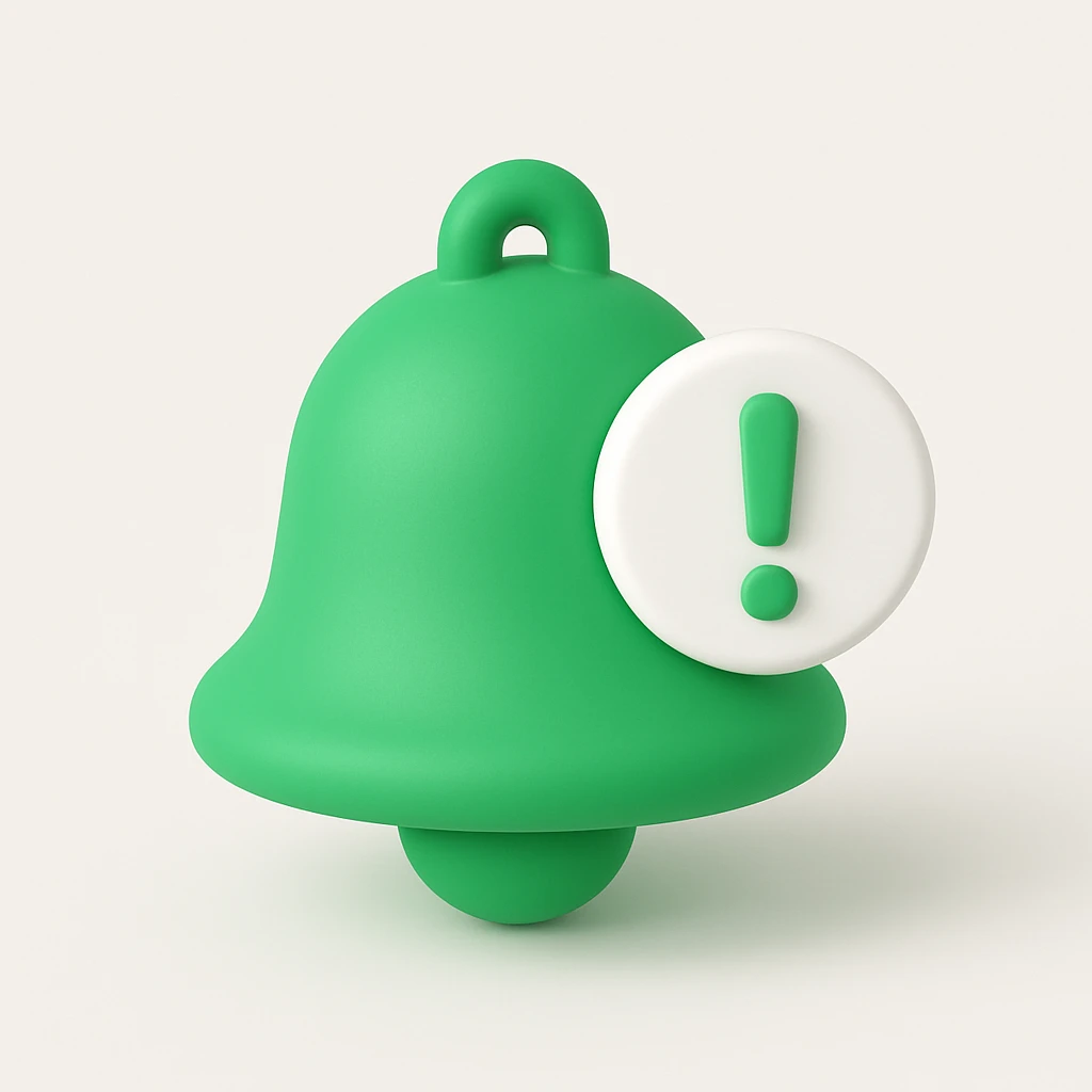 Isomorphic 3D Icon of Notification, Animated, Matte, white background. High Resolution. emoji