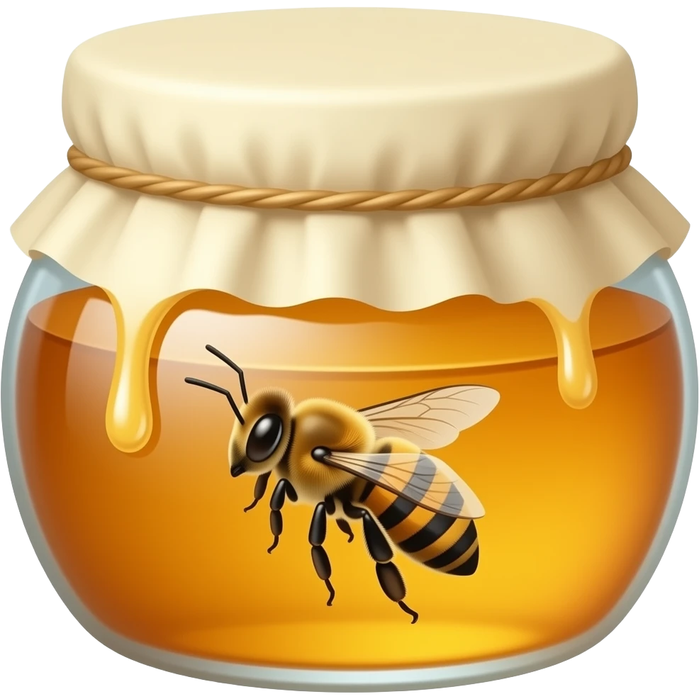 Honey pot emoji with bee emoji