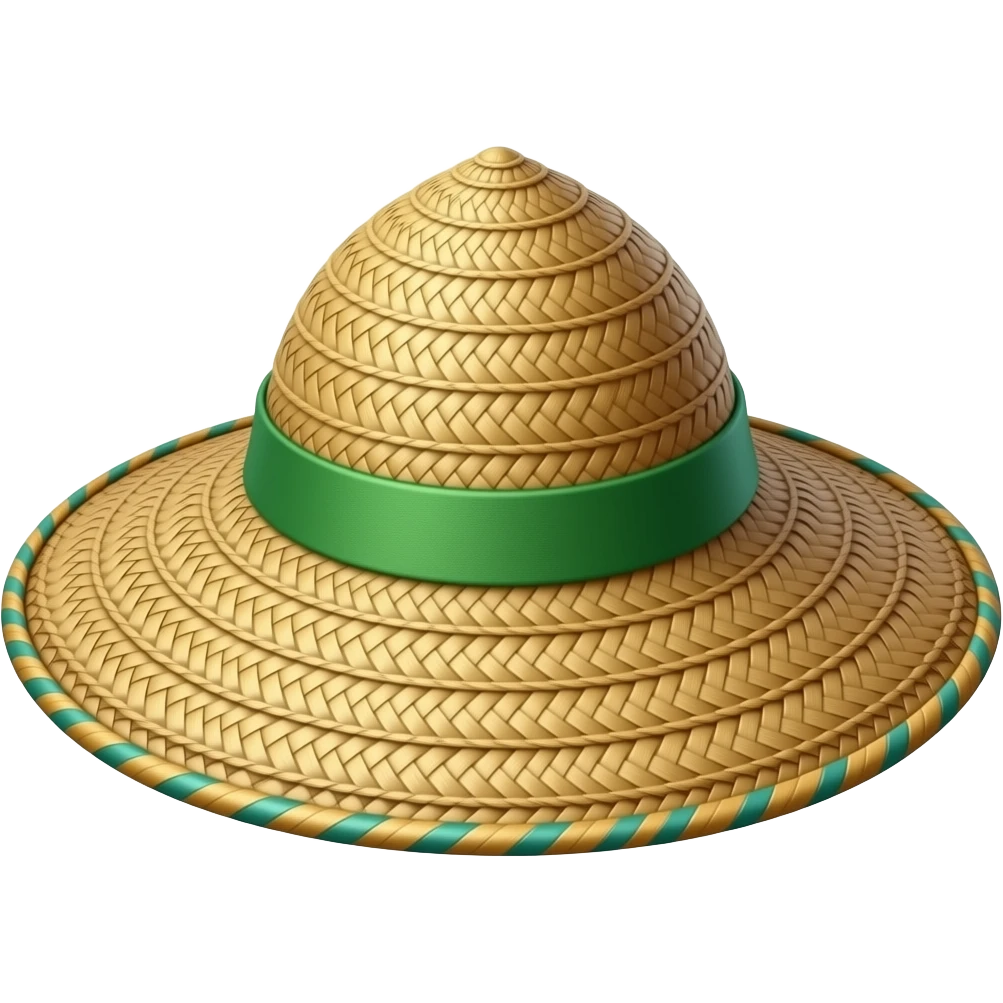 Asian rice farmer hat not on a person just the item emoji