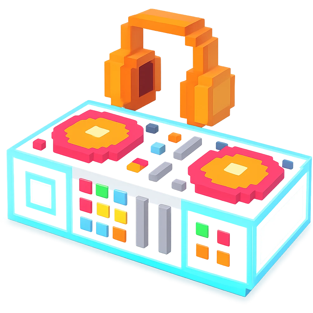 Сделай белую светящуюся DJ-установку emoji